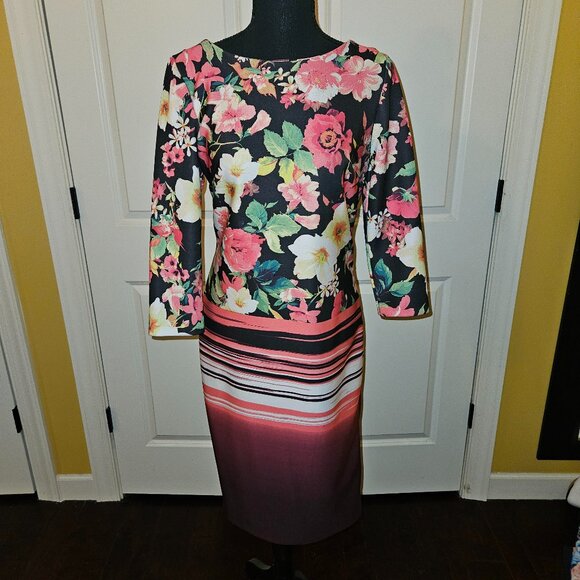 ECI Floral and Striped Dress - Picture 1 of 6